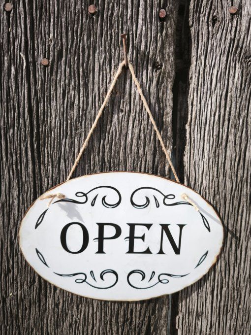 Plaque de porte Open/Closed double face